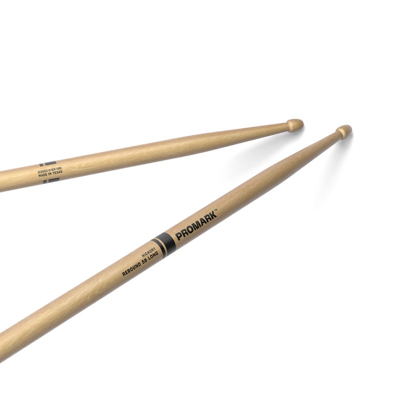 ProMark Rebound 5B Long Hickory Drumsticks, Acorn Wood Tip, 1 Pair - Image 1